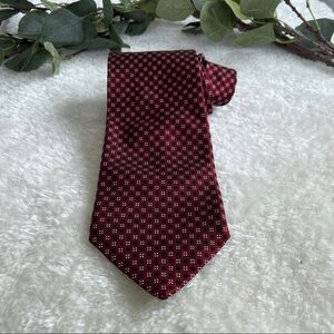 Carlo Palazzi Red Black and White Patterned Textured Silk Tie